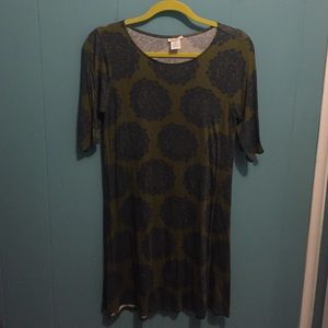 Boho olive and blue dress - low price